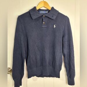 Polo Ralph Lauren Navy Ribbed Sweater w/Buttons